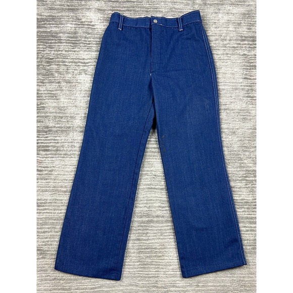 Vintage Sears Roebuck Perma Prest‎ Jeans Girls 12.5 Blue Skate Embroidered - Picture 1 of 11